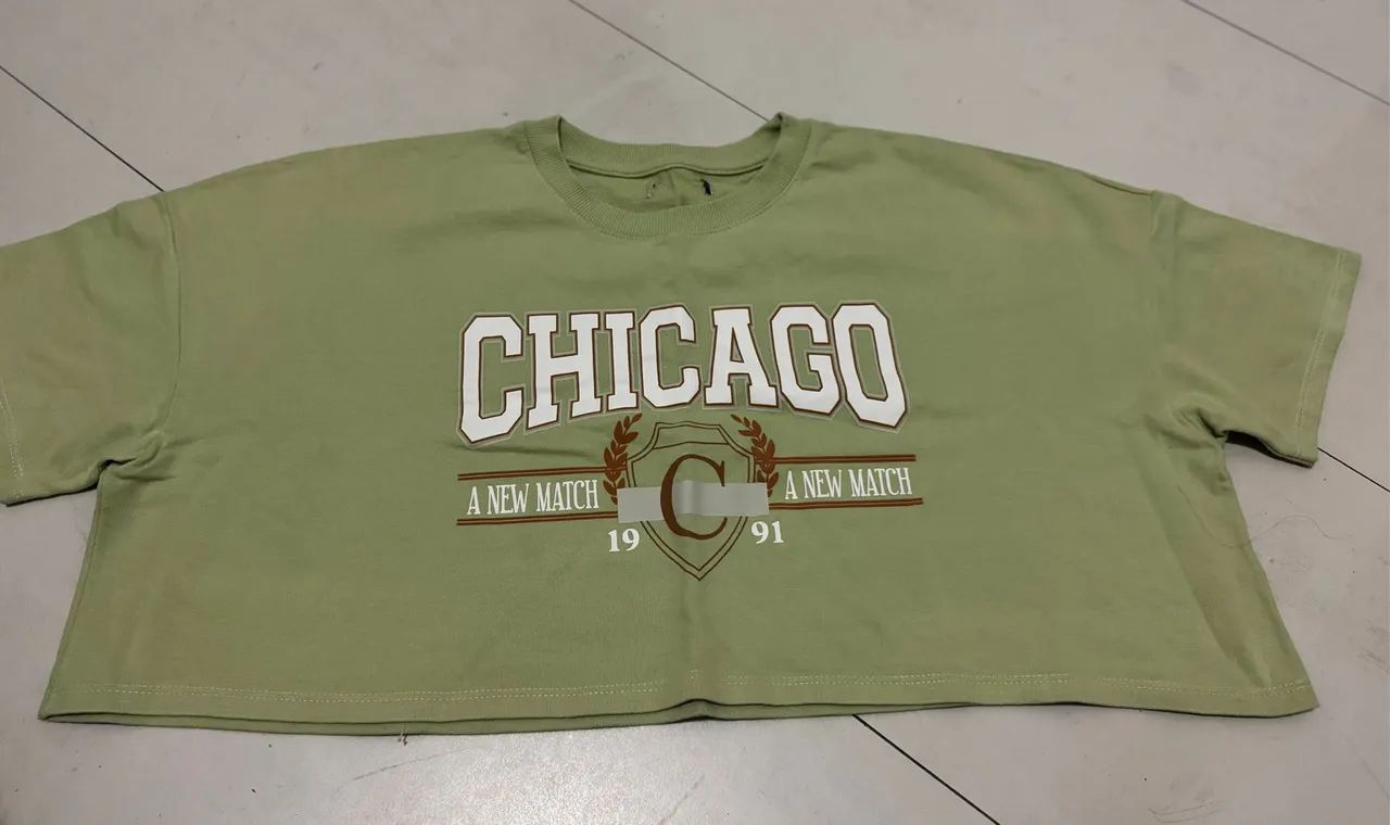 Camiseta Cropped Chicago Verde