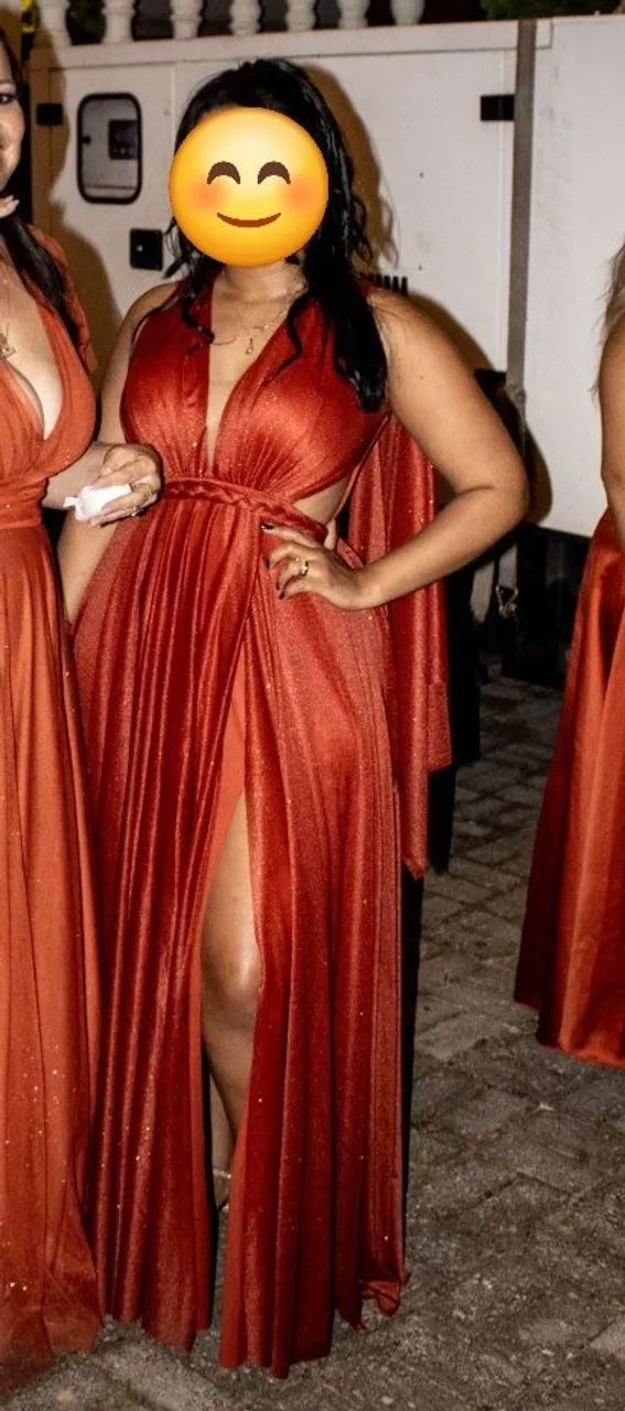 Vestido Longo Terracota Festa