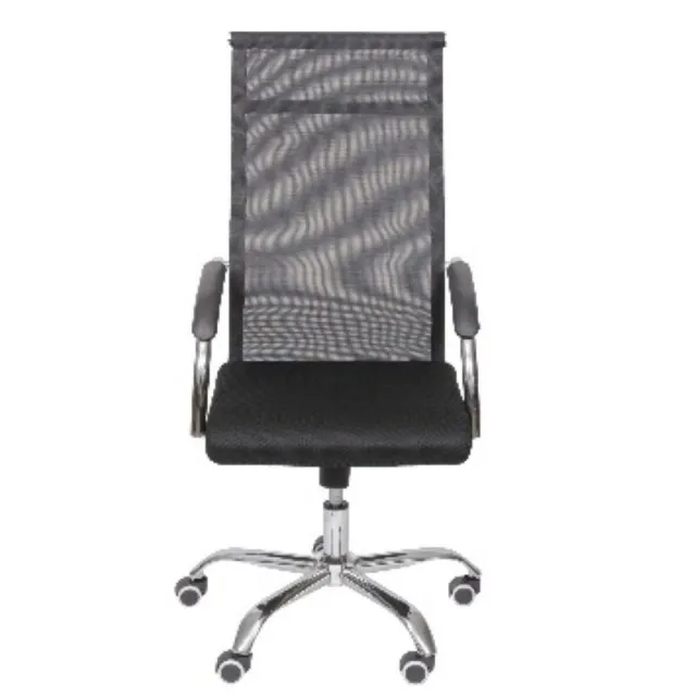 Cadeira Giratória Tela Mesh Cromada Dubai Preto Conforto Ergonômico Modelo 31019