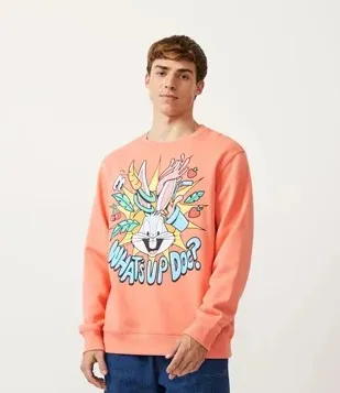 Moletom usado, perna longa - Laranja