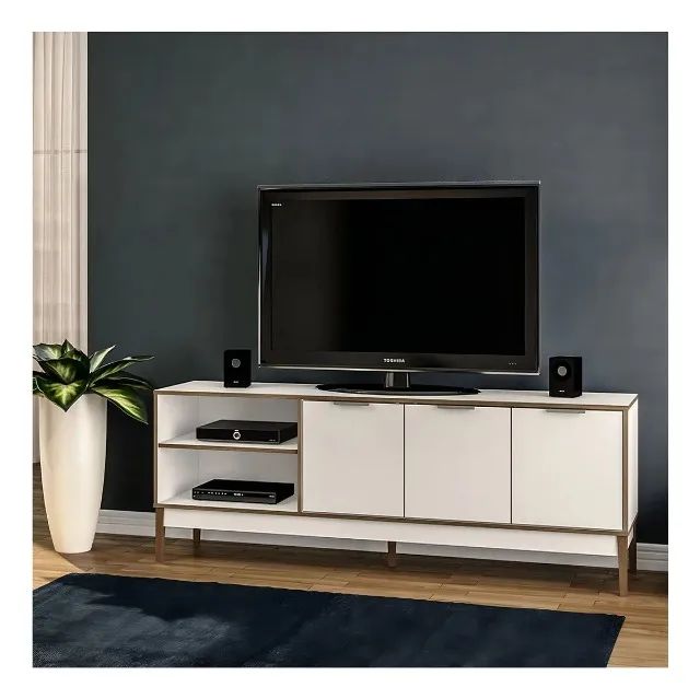 Rack Para Tv Até 75 Polegadas 3 Portas E 2 Nichos 