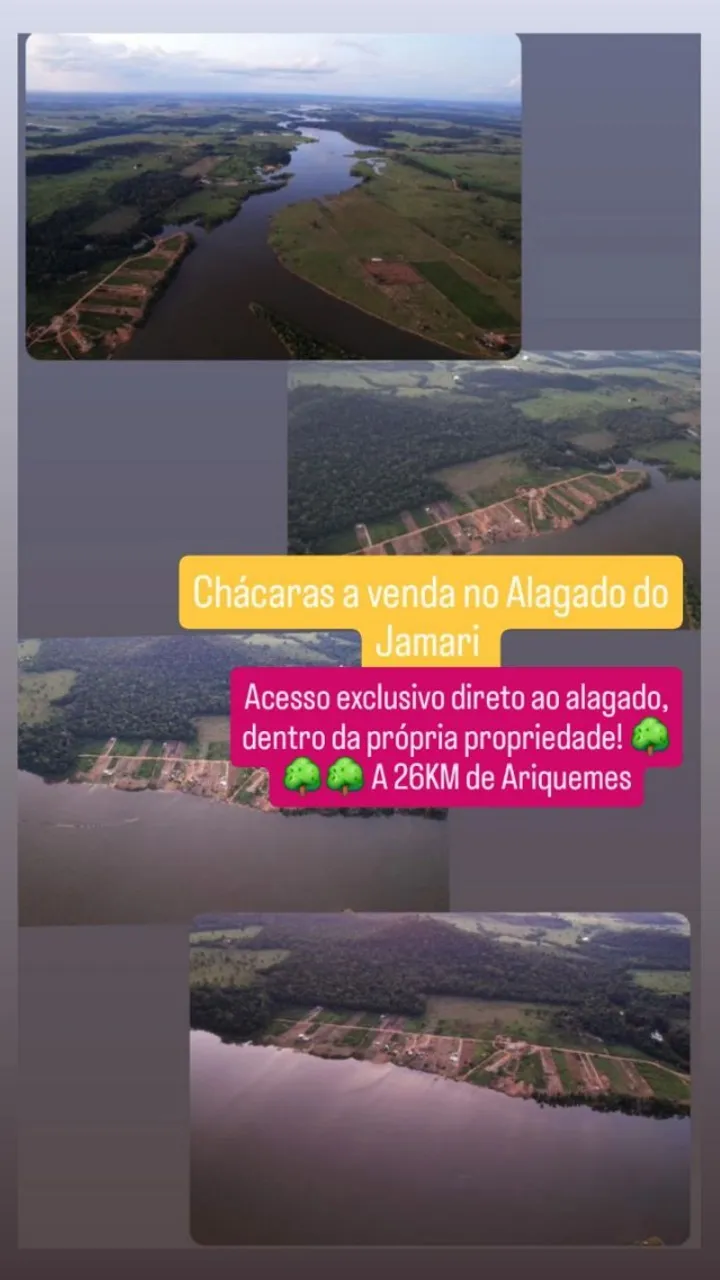 CHÁCARAS NO ALAGADO DO JAMARI A 26KM DE ARIQUEMES