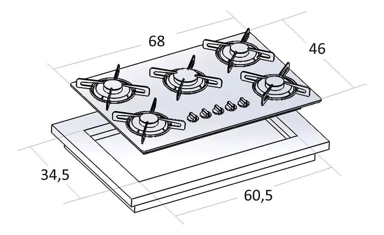 Fogão cooktop 5 bocas safanelli  - Foto 2