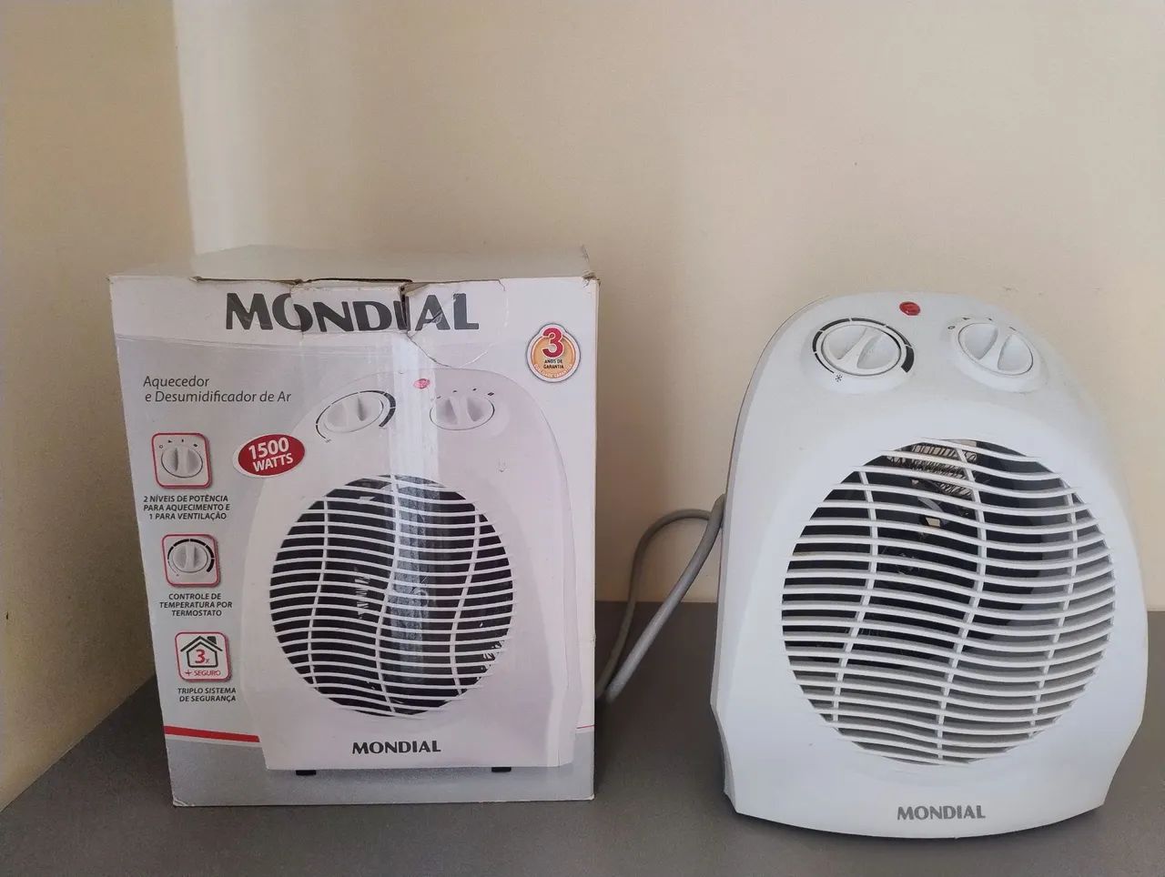 Aquecedor e Desumidificador de Ar Mondial 1500 Watts