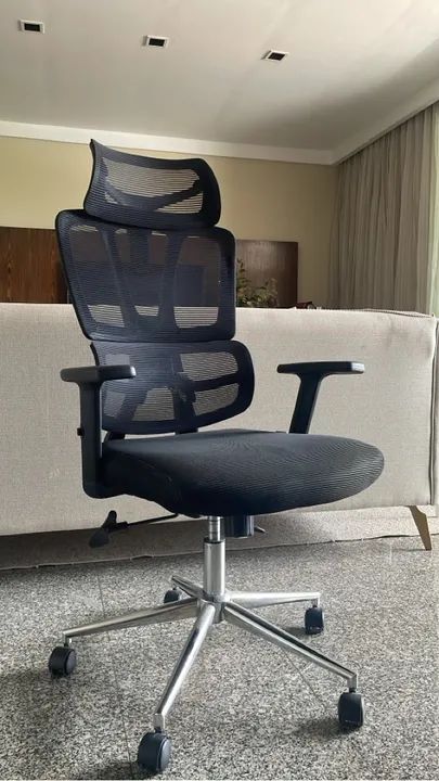 Cadeira Escritório Ergonômica Preta - Foto 2