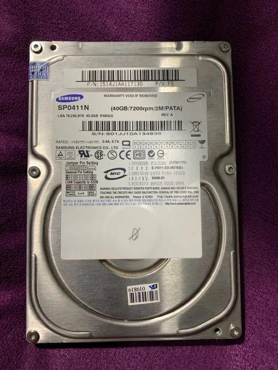 HD Samsung 40GB 7200 RPM PATA IDE