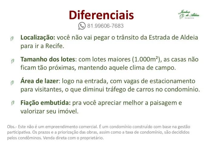 Lote 1.000m2 condomínio Jardins de Aldeia - Foto 9