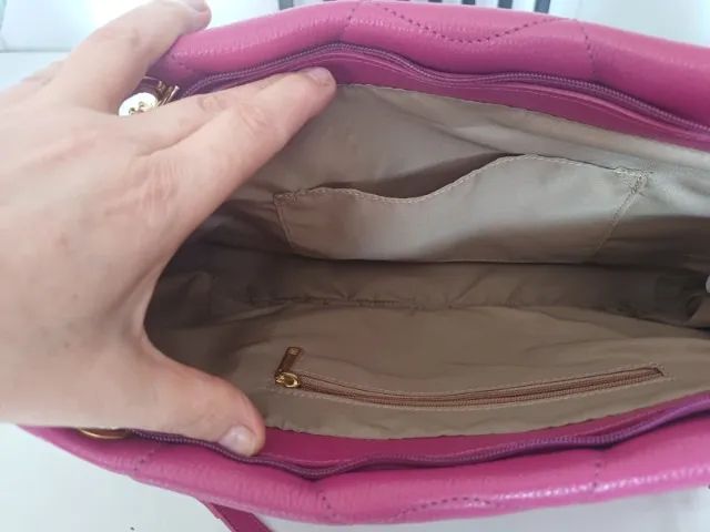 Bolsa em couro legítimo Rafaela Guimaraes Pink - Foto 2