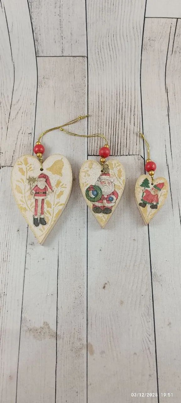 Trio de penduricalhos natalinos em pinus  - Foto 3
