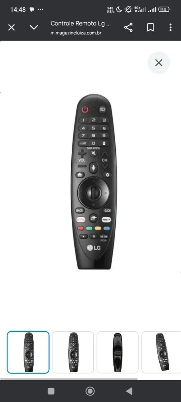 Controle Remoto Smart TV LG Original