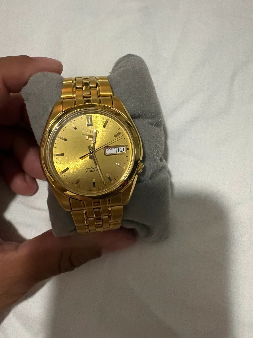 Seiko 5 dourado - original com caixa  - Foto 2