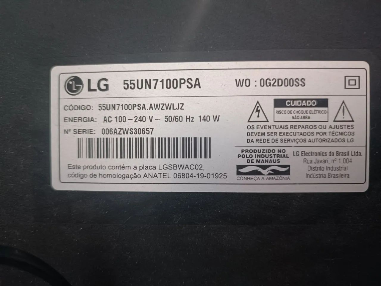 Vendo essa TV LG 55 polegadas com essa parte preta em um lado da  tela - Foto 2