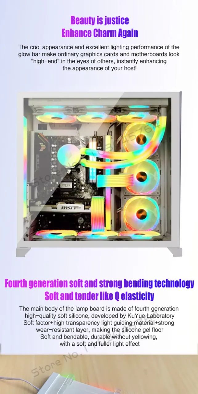 Cabo Strimer Extensor ARGB LED 8 Pinos - Gamer 5V Asynchronous Premium - Foto 5