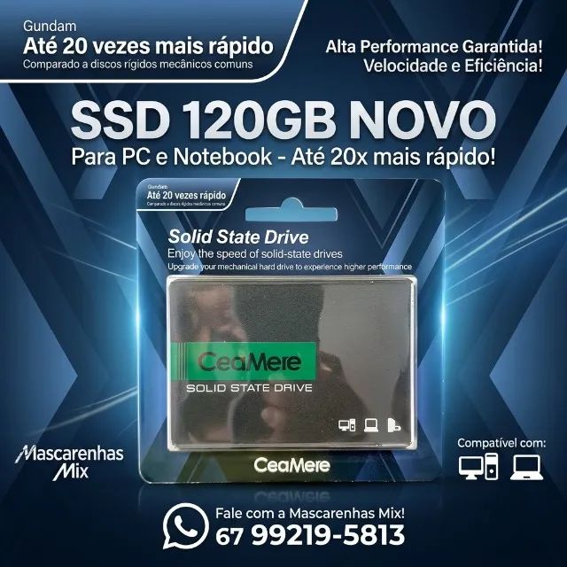 SSD 120GB NOVO PARA PC E NOTEBOOK COD: 050