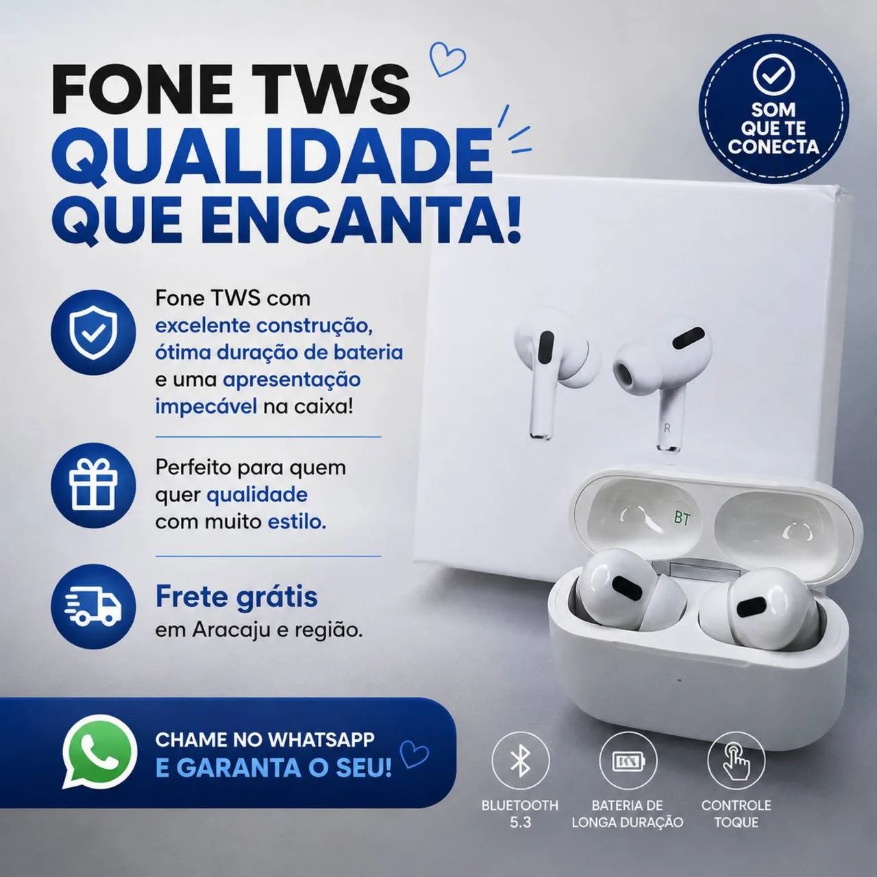 Fone Bluetooth com caixa excelente para prática de exercícios 