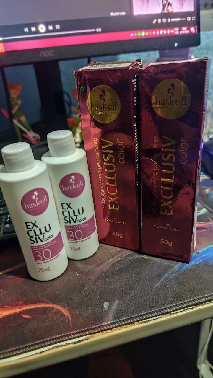 Tinta/coloração pra cabelo haskell super clareador 12.0 + ox 30 vol