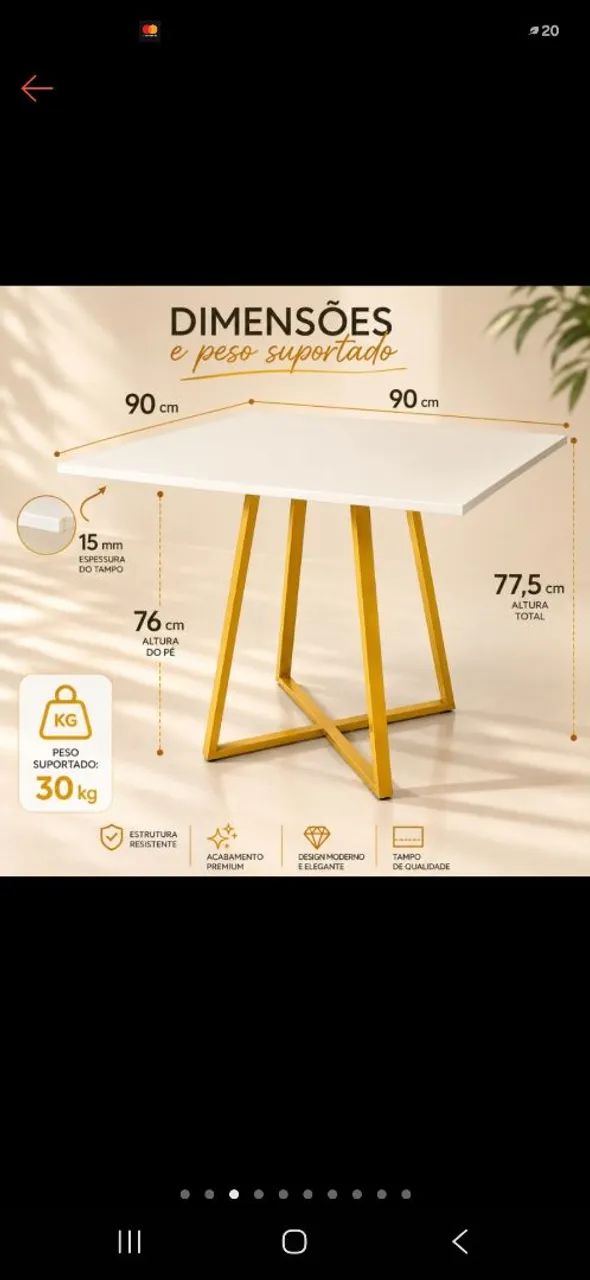 Mesa de jantar 4 lugares  - Foto 2