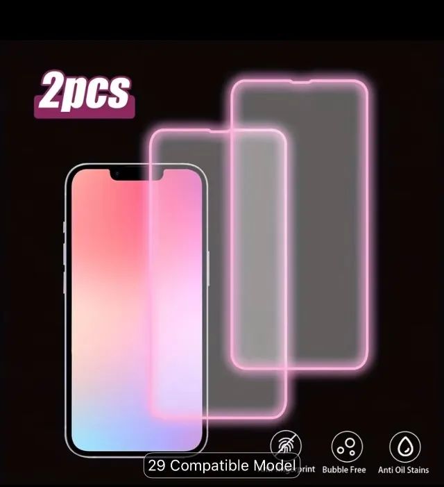 2pçs Película Protetora de Tela HD Luminosa Rosa - Foto 2