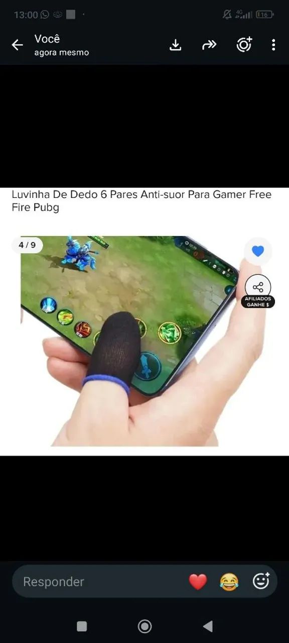 Luvinhas para jogar Free fire e Pubg mobile ( 06 pares )  - Foto 4