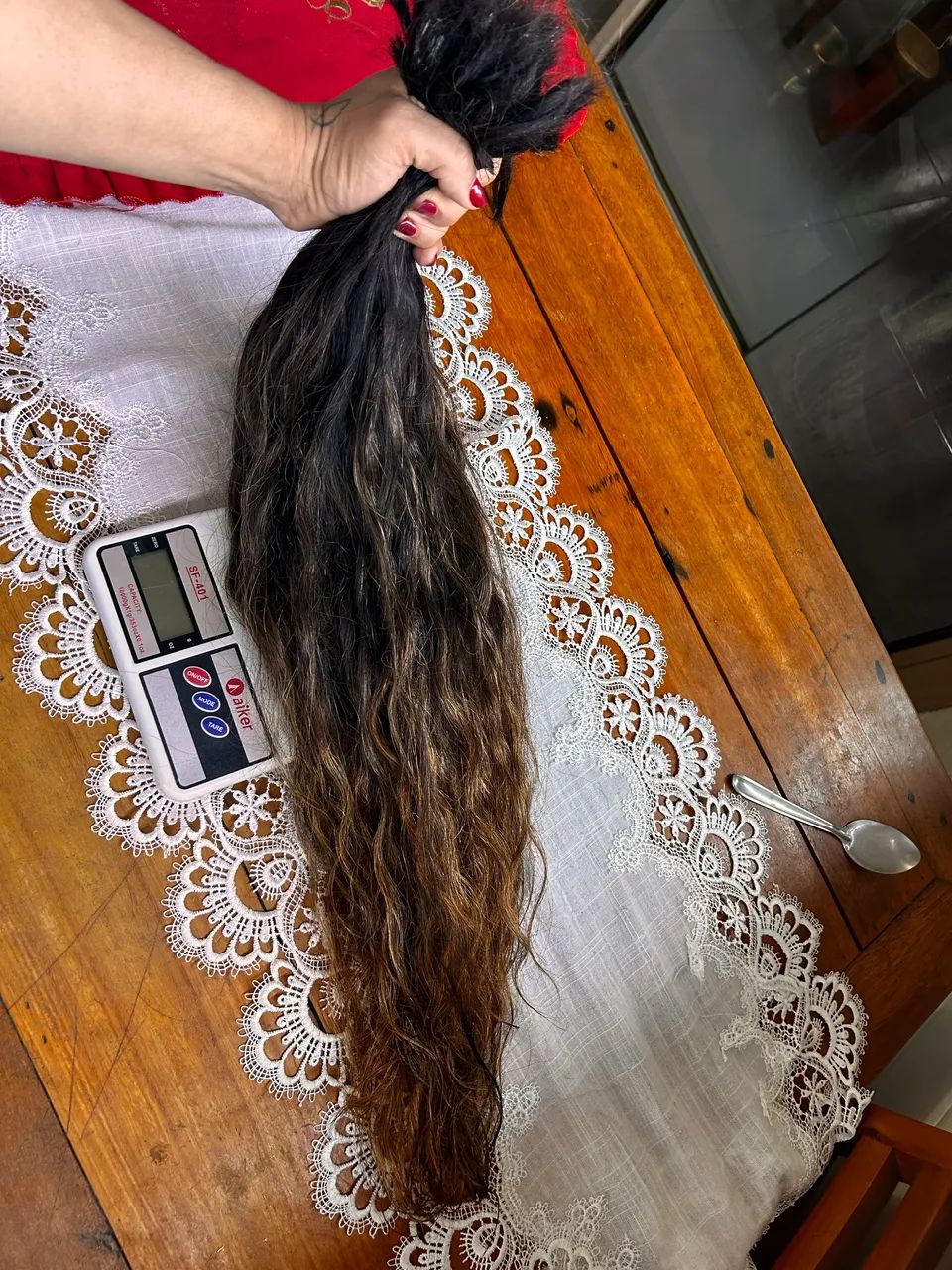 Cabelo humano ondulado morena iluminada 60/70cm - Foto 5