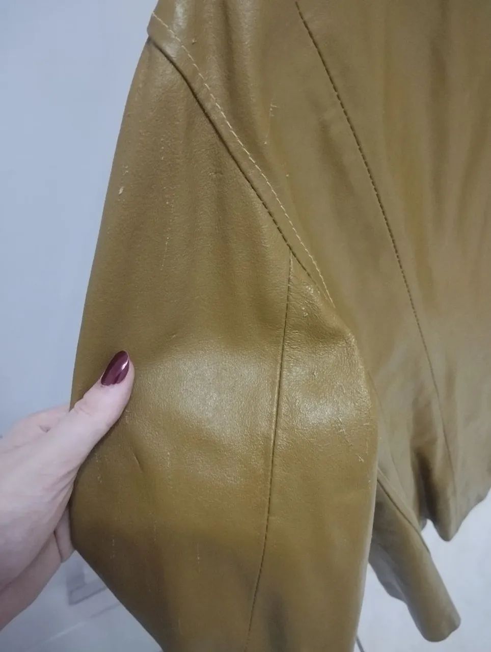 Jaqueta de couro Mostarda  - Foto 4