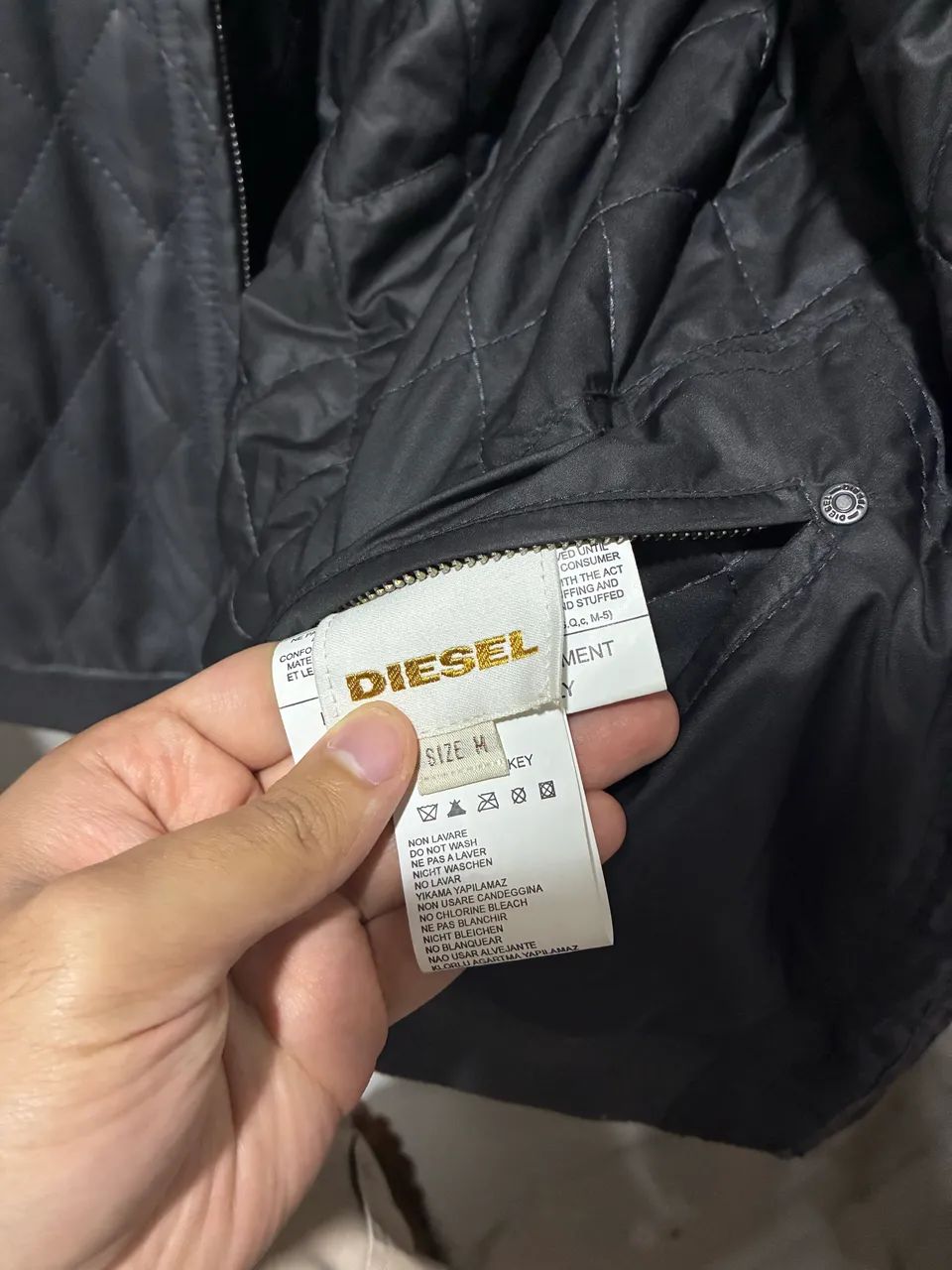 Jaqueta Diesel poliéster Cinza Bomber usada  - Foto 2