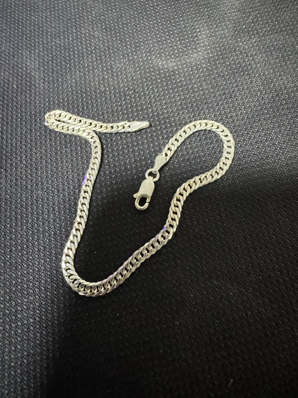 Pulseira elo duplo prata 925 - Foto 5