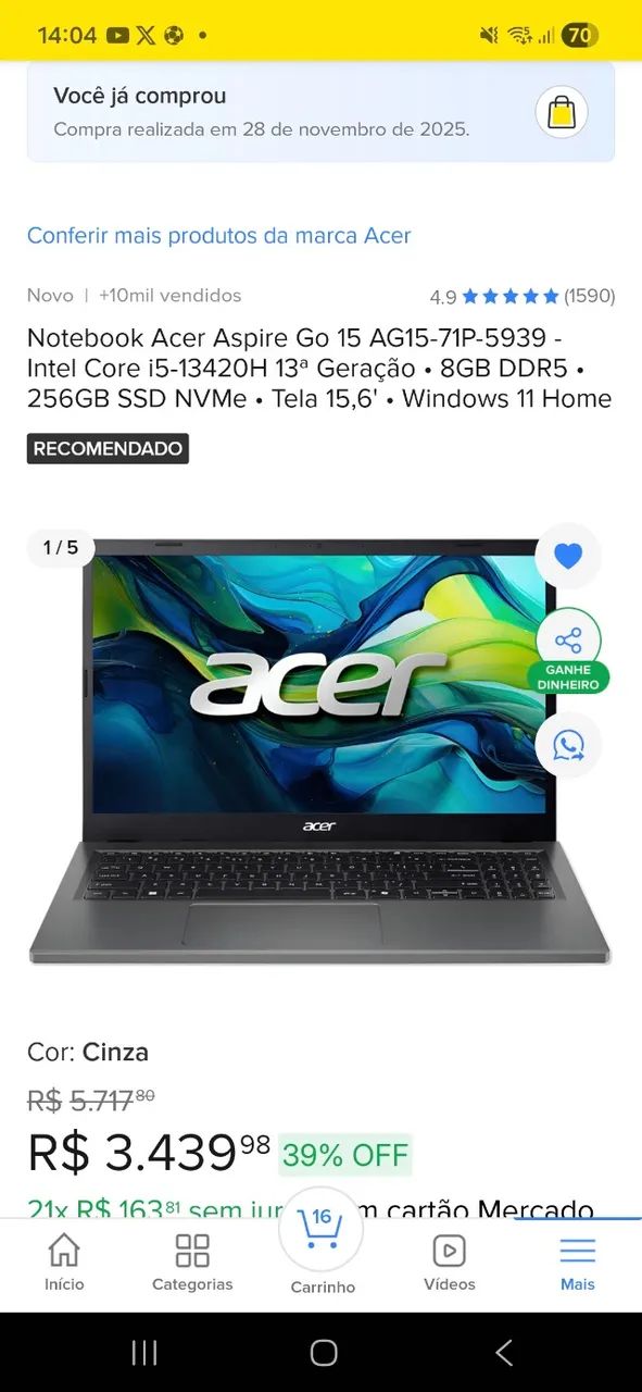 Notebook novo - Foto 2