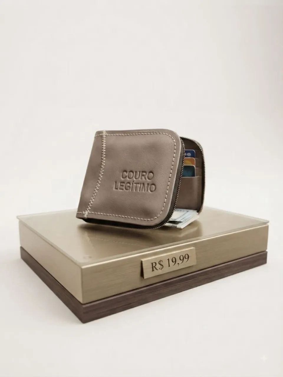 Carteira de couro masculina 