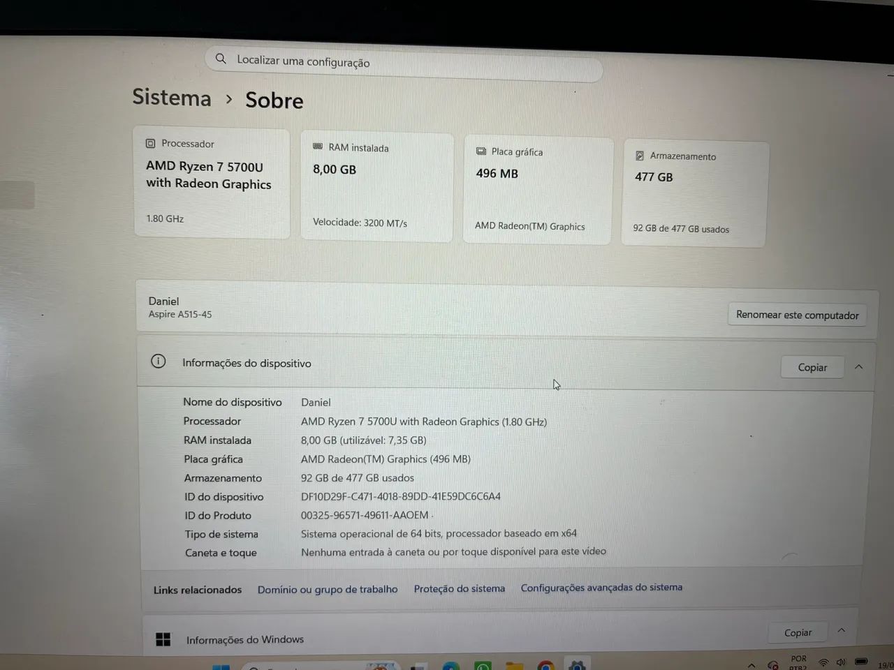 Notebook acer aspire 5 A515-45 - Foto 4