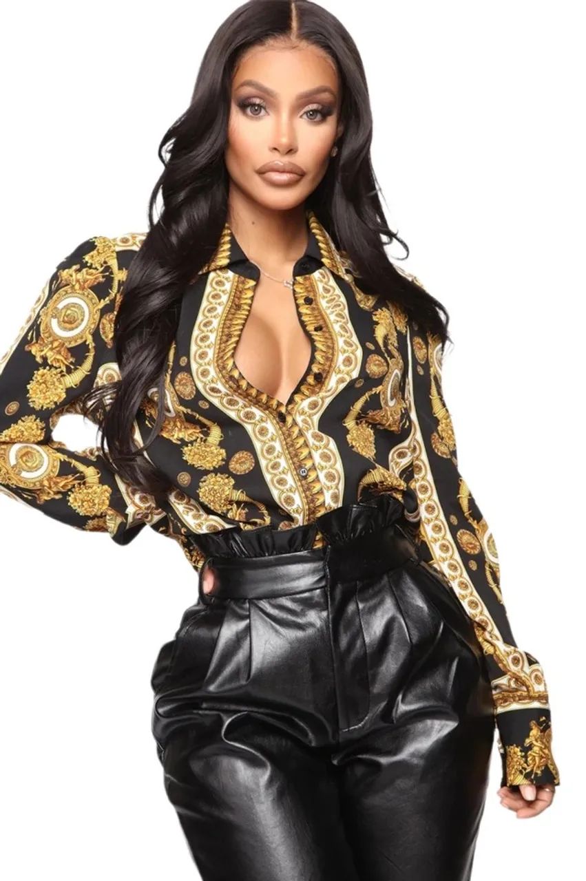 Camisa estilo Chemise estampada NOVA