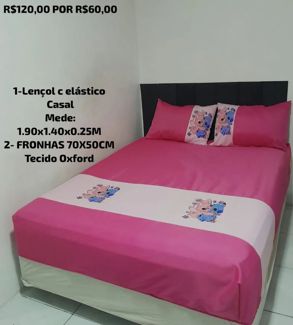 Lençol casal com elástico  - Foto 3