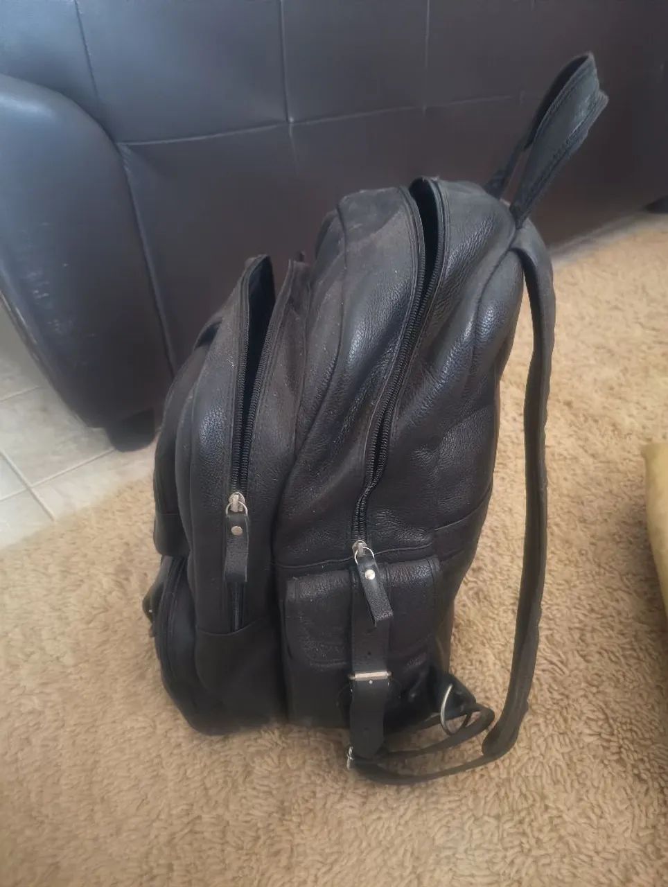 Mochila de couro legítimo  - Foto 4