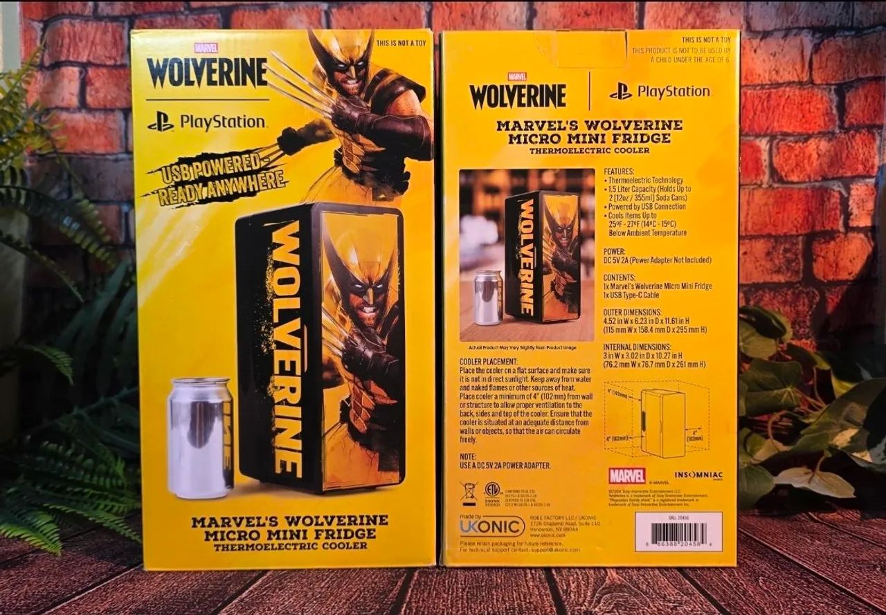 Mini Geladeira Marvel's Wolverine Oficial Playstation - Peças e