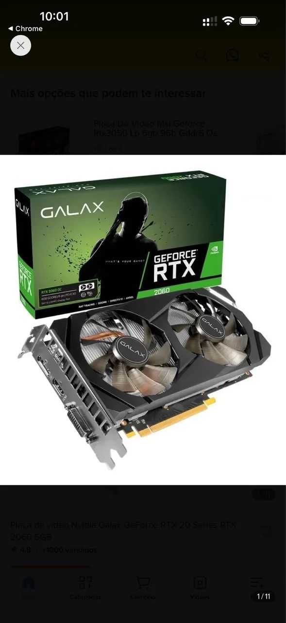 Placa de video NVidia RTX 3060 12 GB 