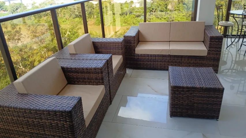 Conjunto de Sofa Quadrado em aluminio e fibra sintetica - Foto 2