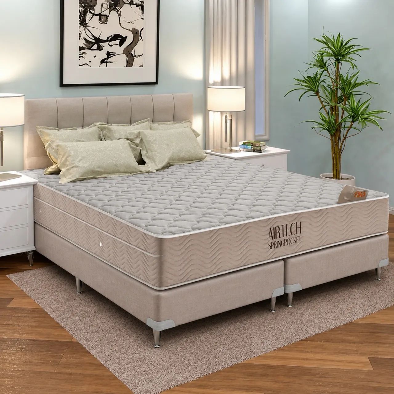 Colchão King Molas Ensacadas Ortobom + Base Box l65