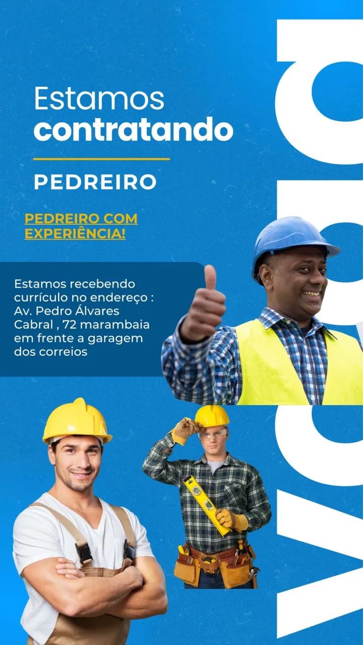 Vaga para Pedreiro com Experiência