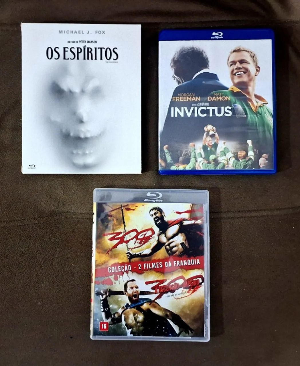 Blu-rays 300, 300: A Ascensão do Império, Os Espíritos e Invictus