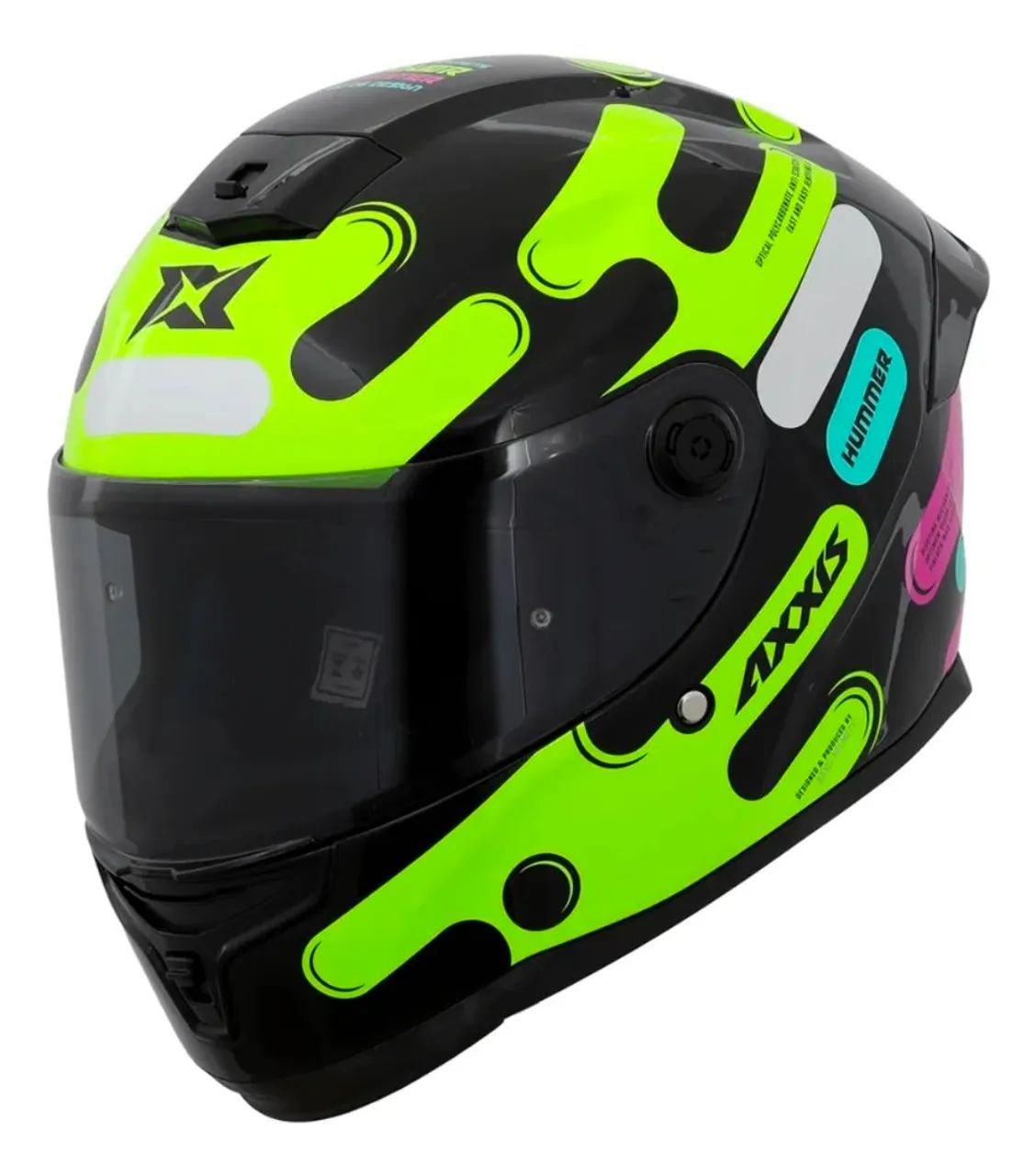 Capacete Axxis Fechado Hummer Liquer B13 Yellow Fluor Gloss - Foto 2