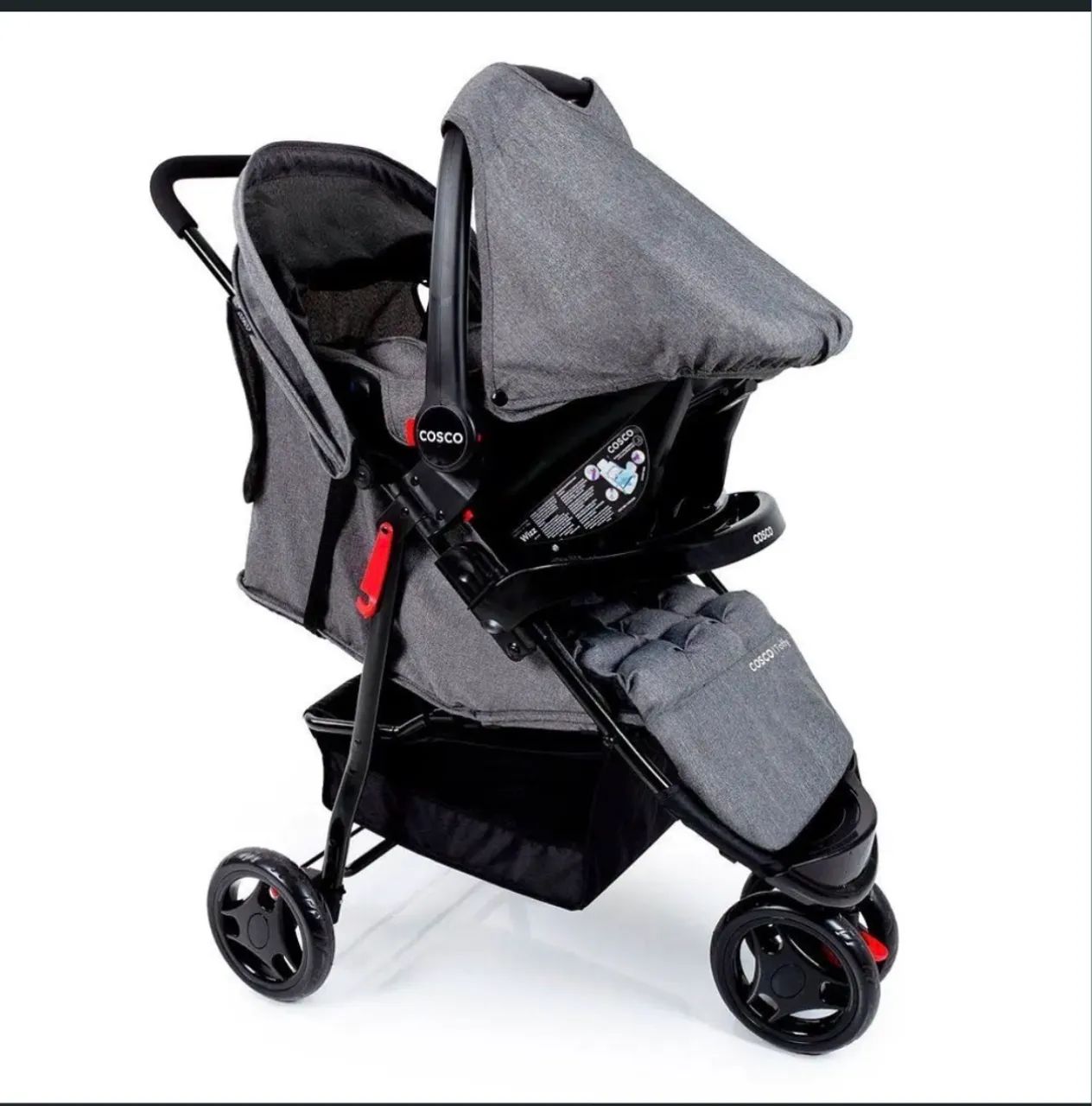 Carrinho de Bebê Cosco com Bebê conforto  - Foto 5