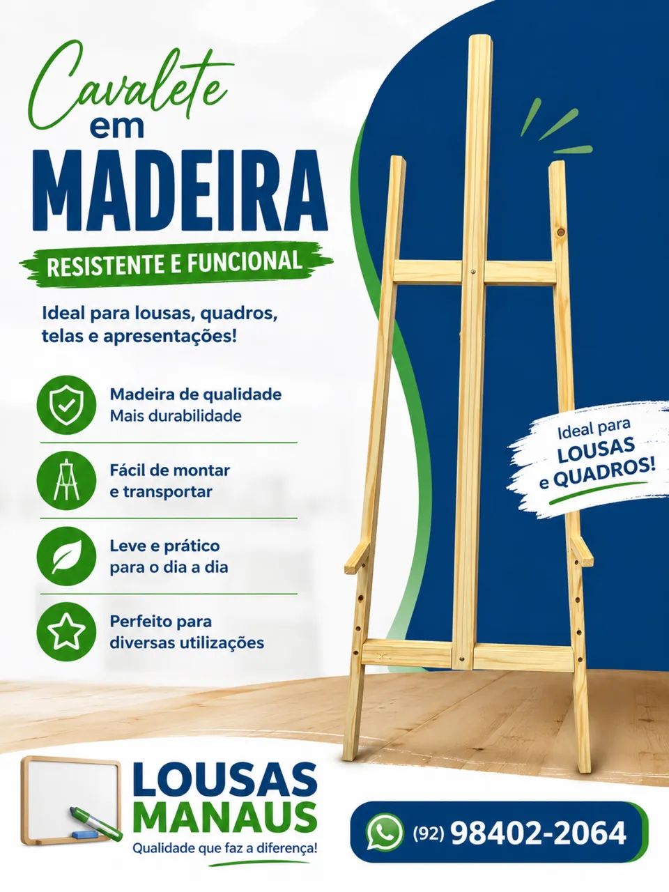 Cavalete em madeira 