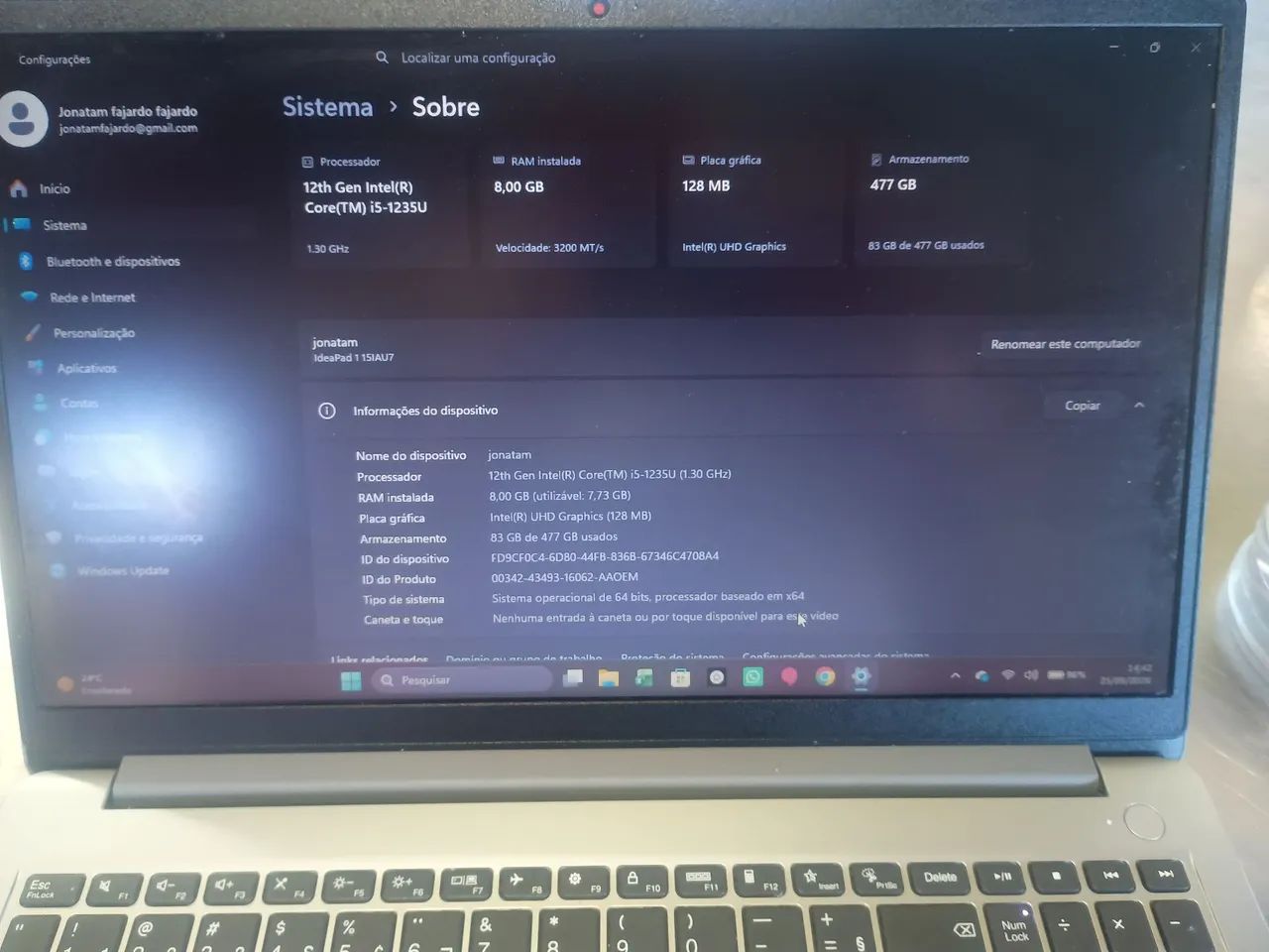 Notebook Lenovo IdeaPad 1 15IAU7 - Foto 3