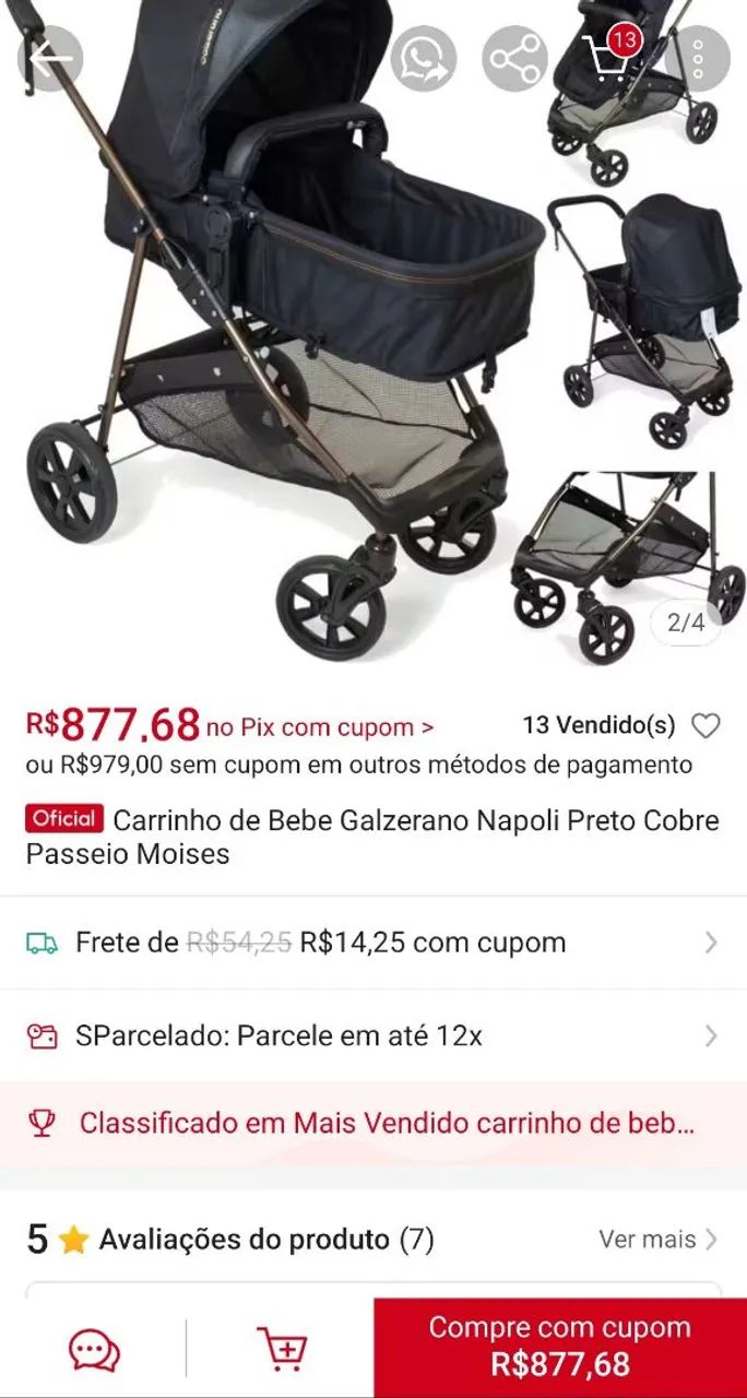carrinho de bebê galzerano - Foto 4