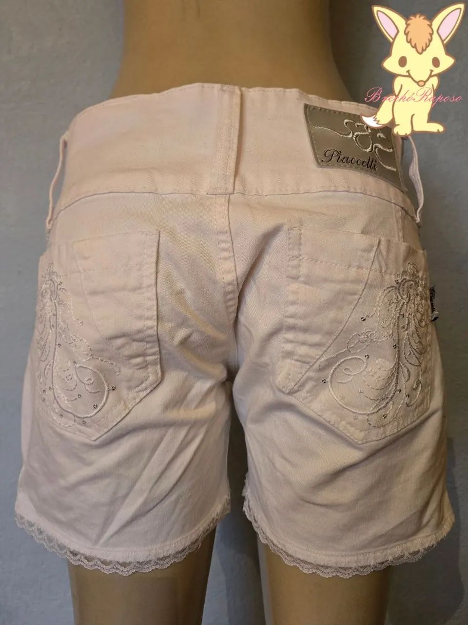 Shorts branco com lacinho coquette/y2k - Foto 4