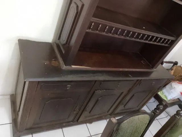 Conjunto sala colonial retrô (arca, mesa, cadeiras e escrivaninha). - Foto 3
