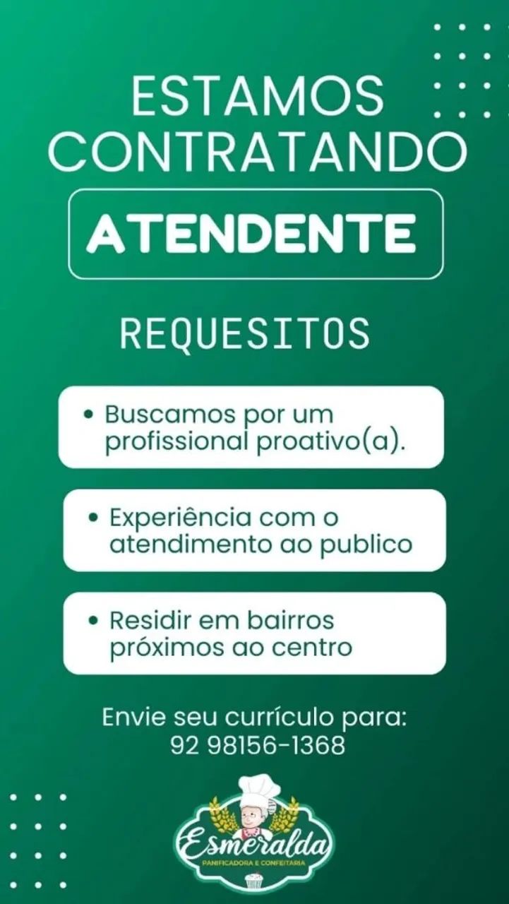 Atendente de Padaria 
