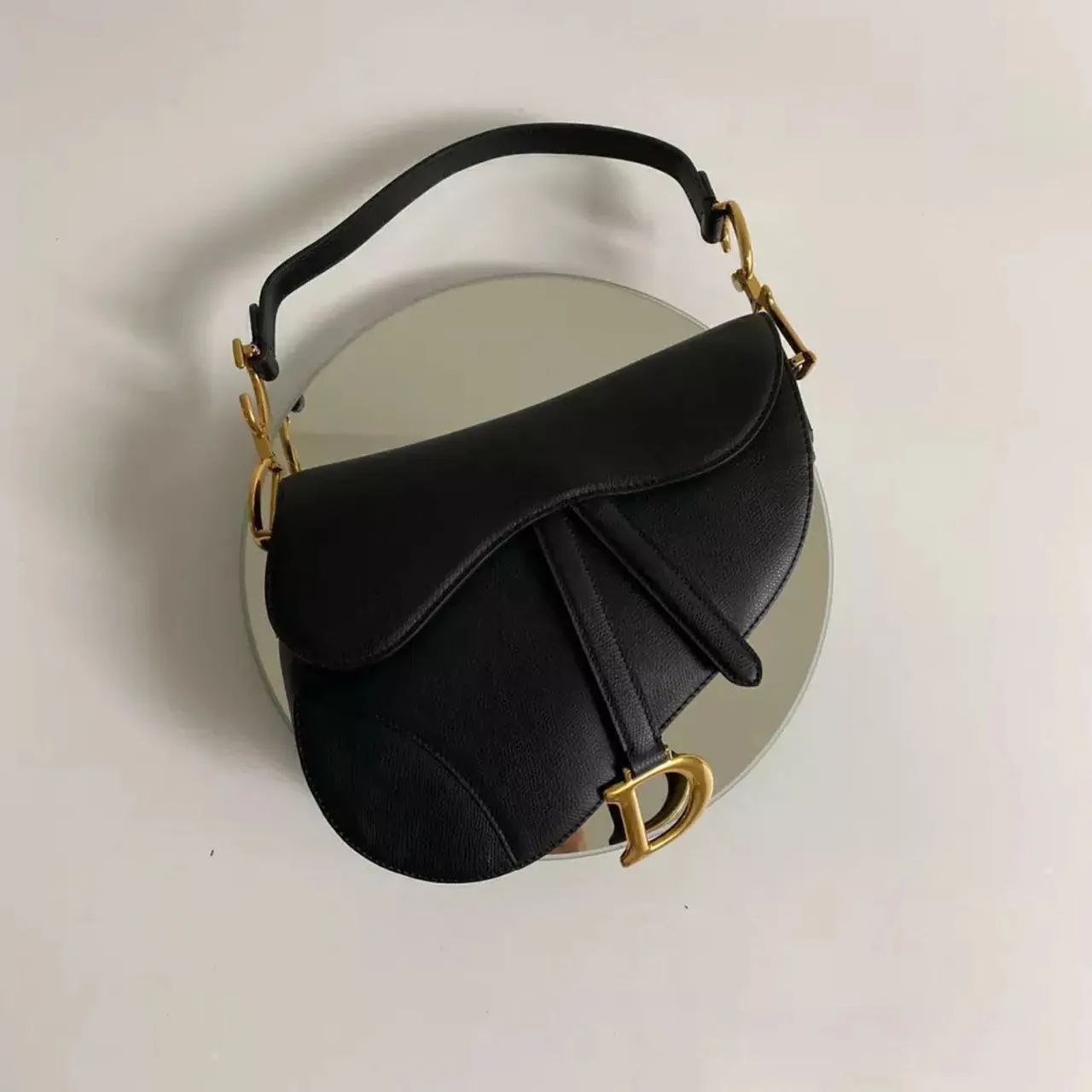 bolsa dior saddle preta de courino nova