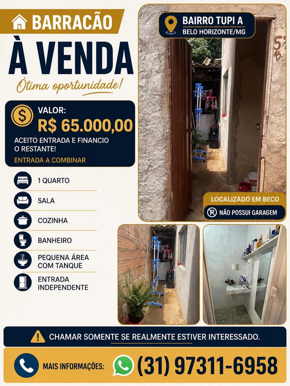 ? BARRACÃO À VENDA - BAIRRO TUPI A