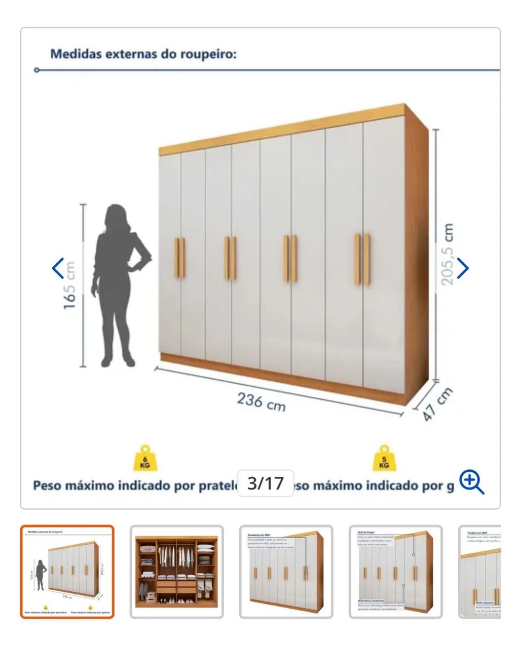 GUARDA ROUPA 8 portas  - Foto 2